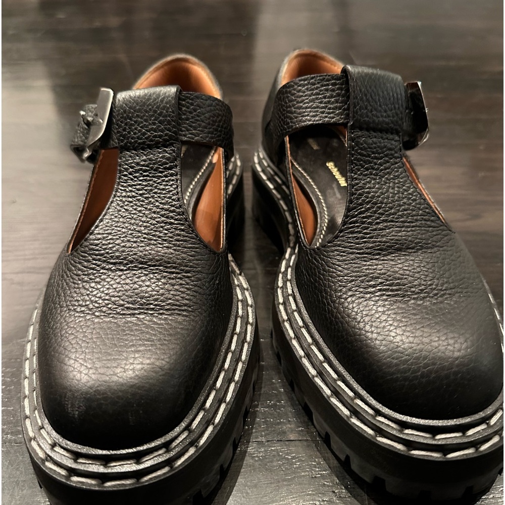PROENZA SCHOULER Black Leather Mary Jane Oxfords